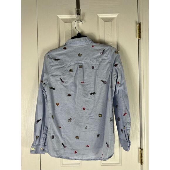 Scotch & Sofa Shirt Womens Clubhouse Royal Patch Pattern Oxford Size 1 - Picture 4 of 4